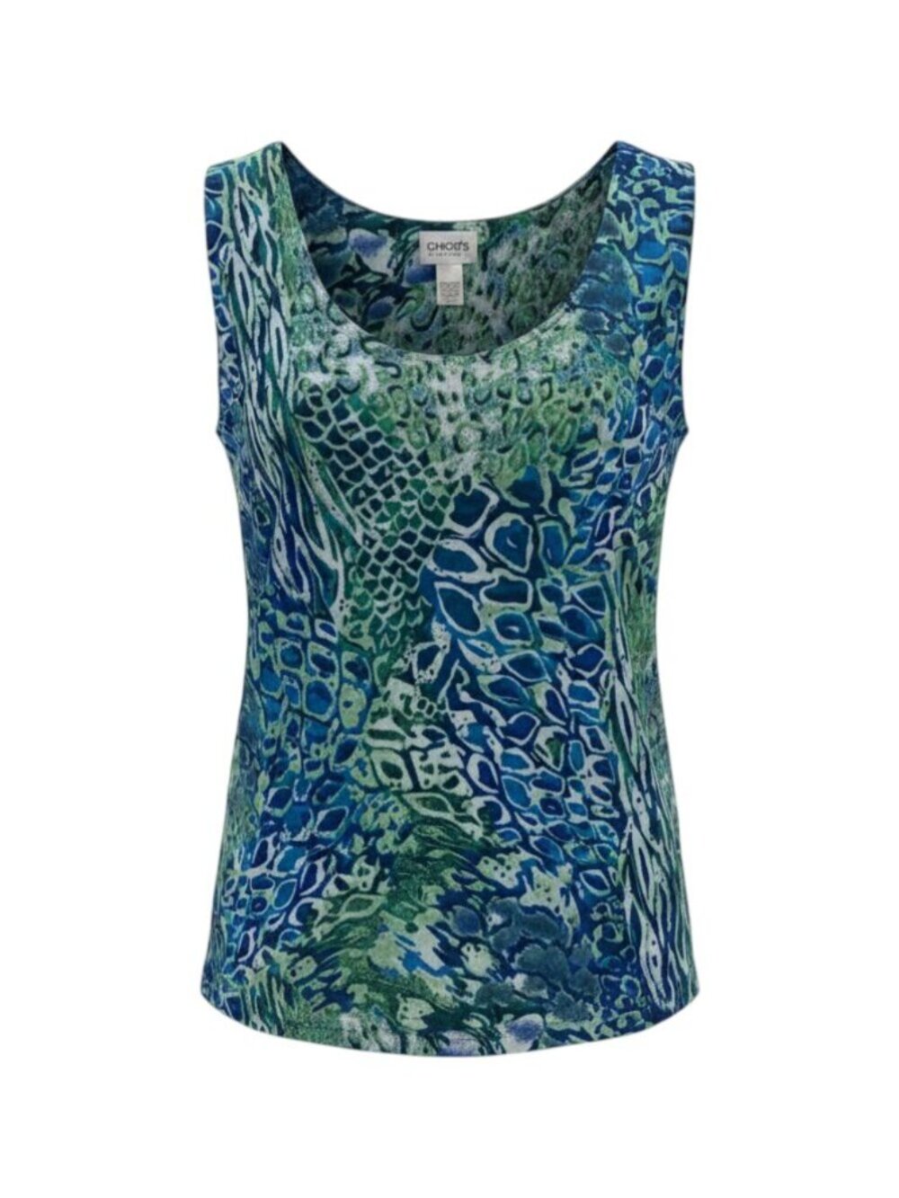 Chico's Green Blue Women's Travelers Sleeveless Tank Top Size 3 - Picture 9 of 15